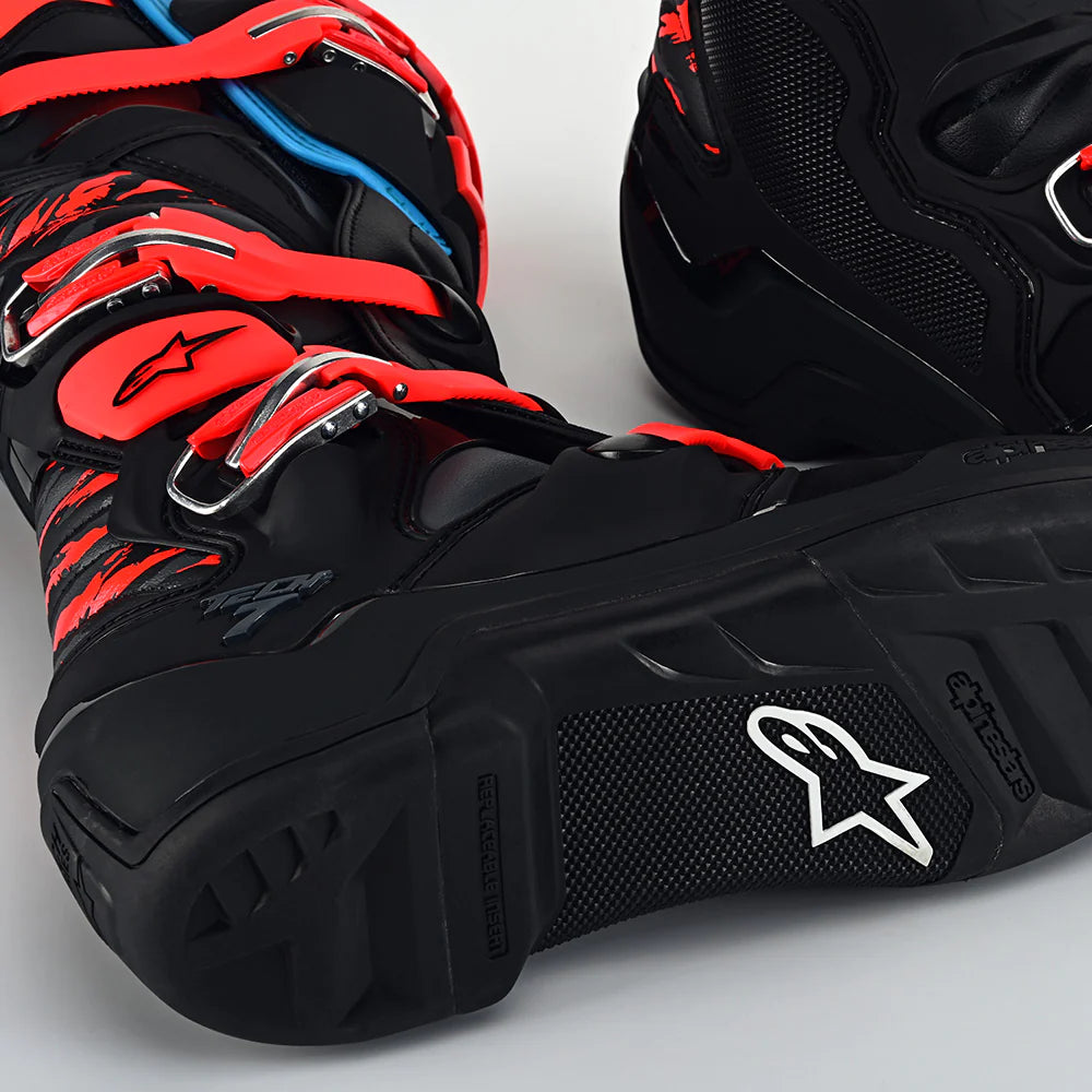 ALPINESTARS TECH 7 MX BOOT SOLID BLACK / ROCKET RED