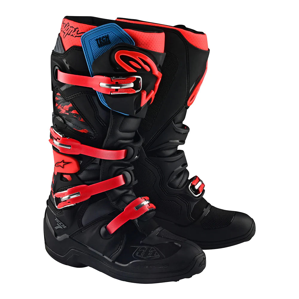 ALPINESTARS TECH 7 MX BOOT SOLID BLACK / ROCKET RED