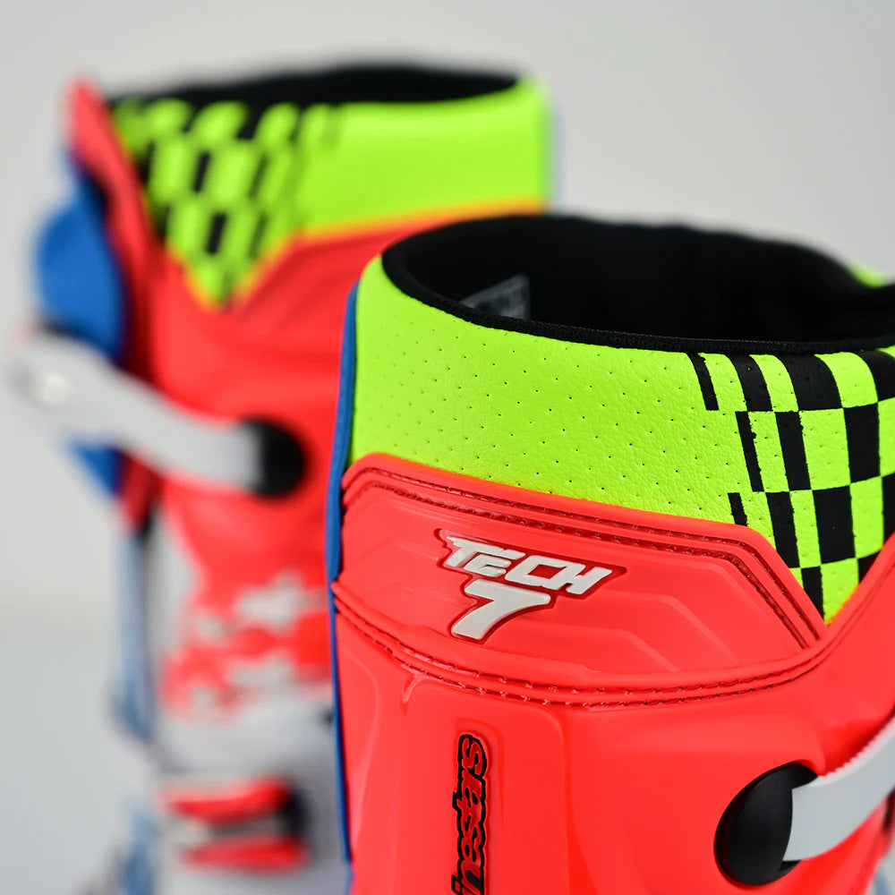 ALPINESTARS TECH 7 MX BOOT SOLID ROCKET RED / WHITE / BLUE