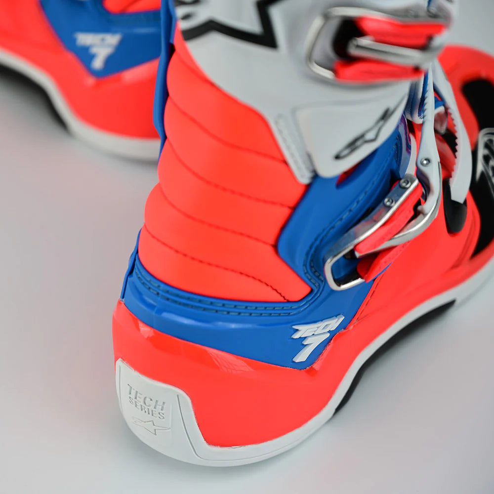 ALPINESTARS TECH 7 MX BOOT SOLID ROCKET RED / WHITE / BLUE