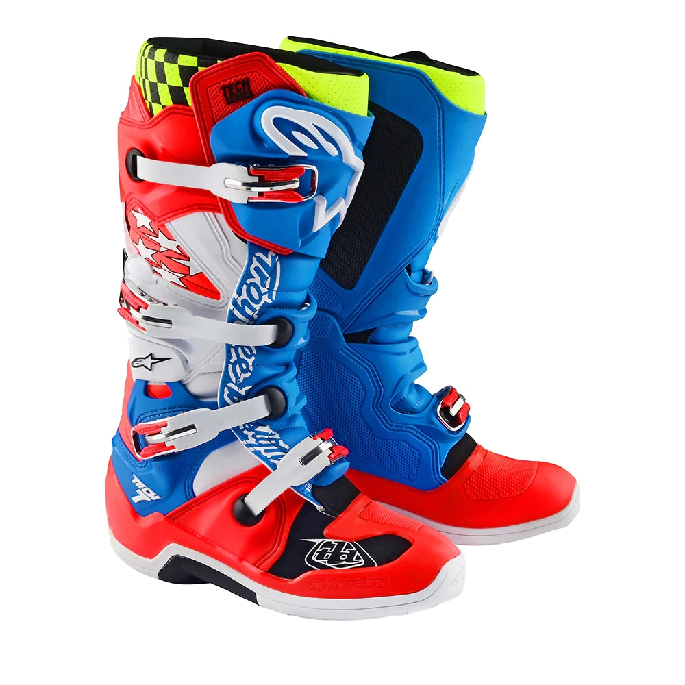 ALPINESTARS TECH 7 MX BOOT SOLID ROCKET RED / WHITE / BLUE