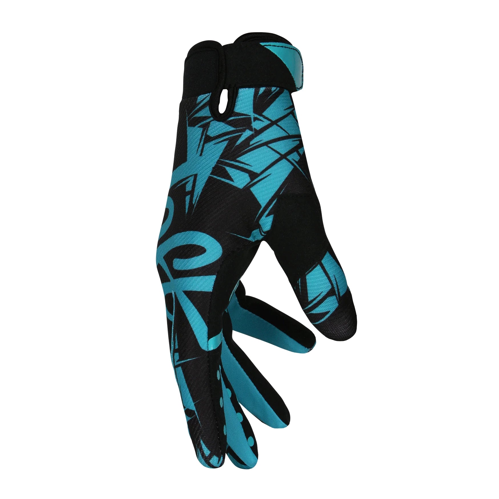 DEFT FAMILY EQVLNT REFLECT BLACK / AQUA GLOVES