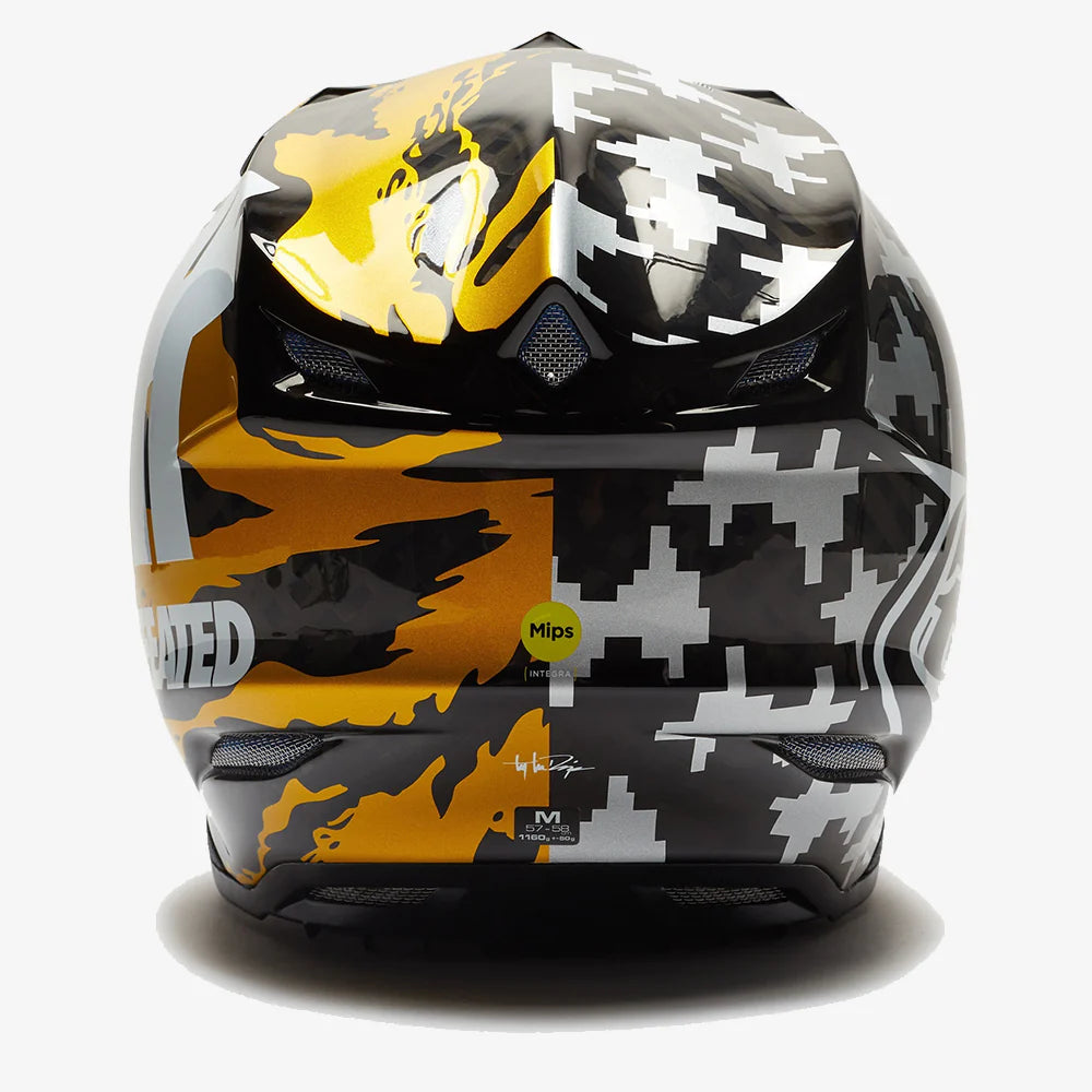 SE5 CARBON HELMET W/MIPS UNDEFEATED X TROY LEE DESIGNS GOLD / BLACK