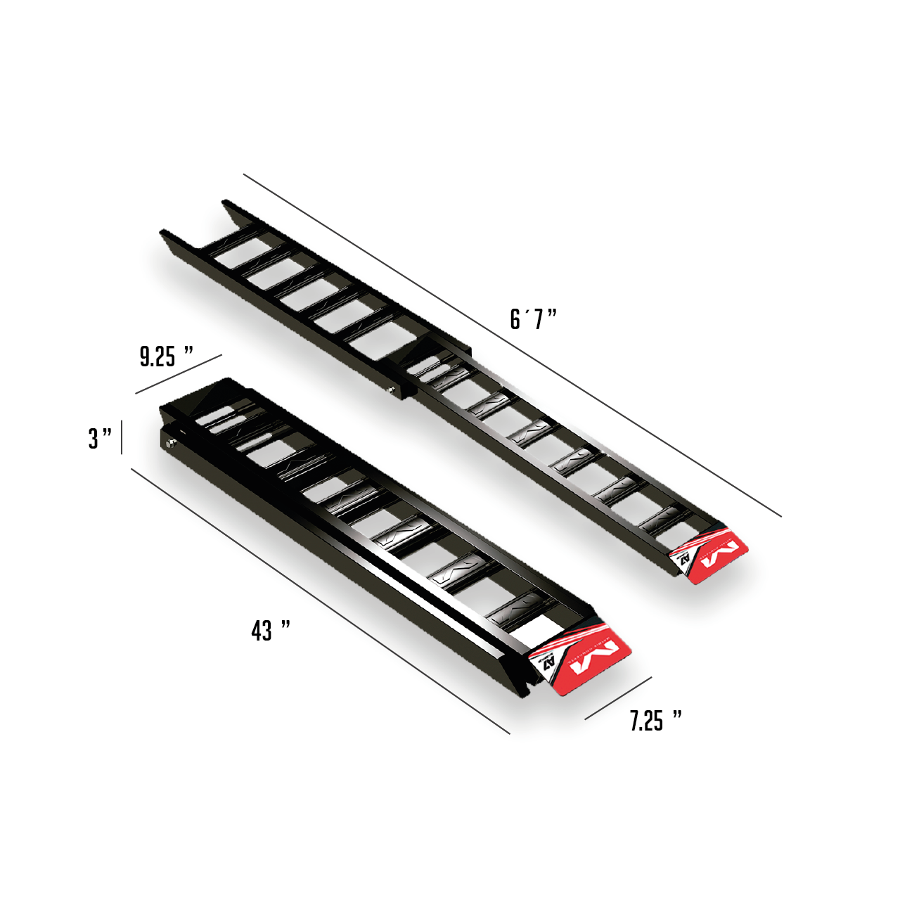 A7 7' ALUMINUM MOTORCYCLE FOLDING LOADING RAMP